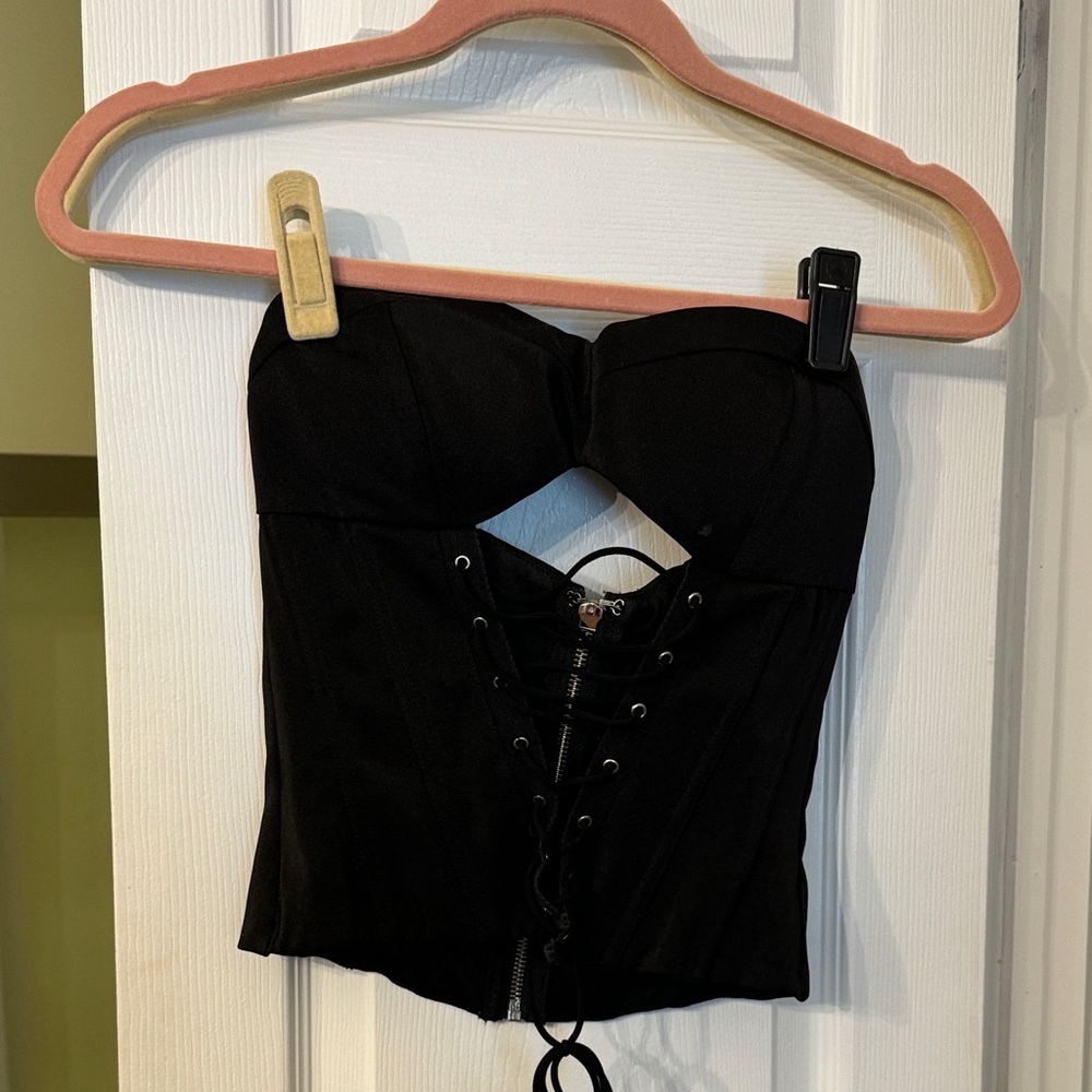 I.AM.GIA Black Corset Top